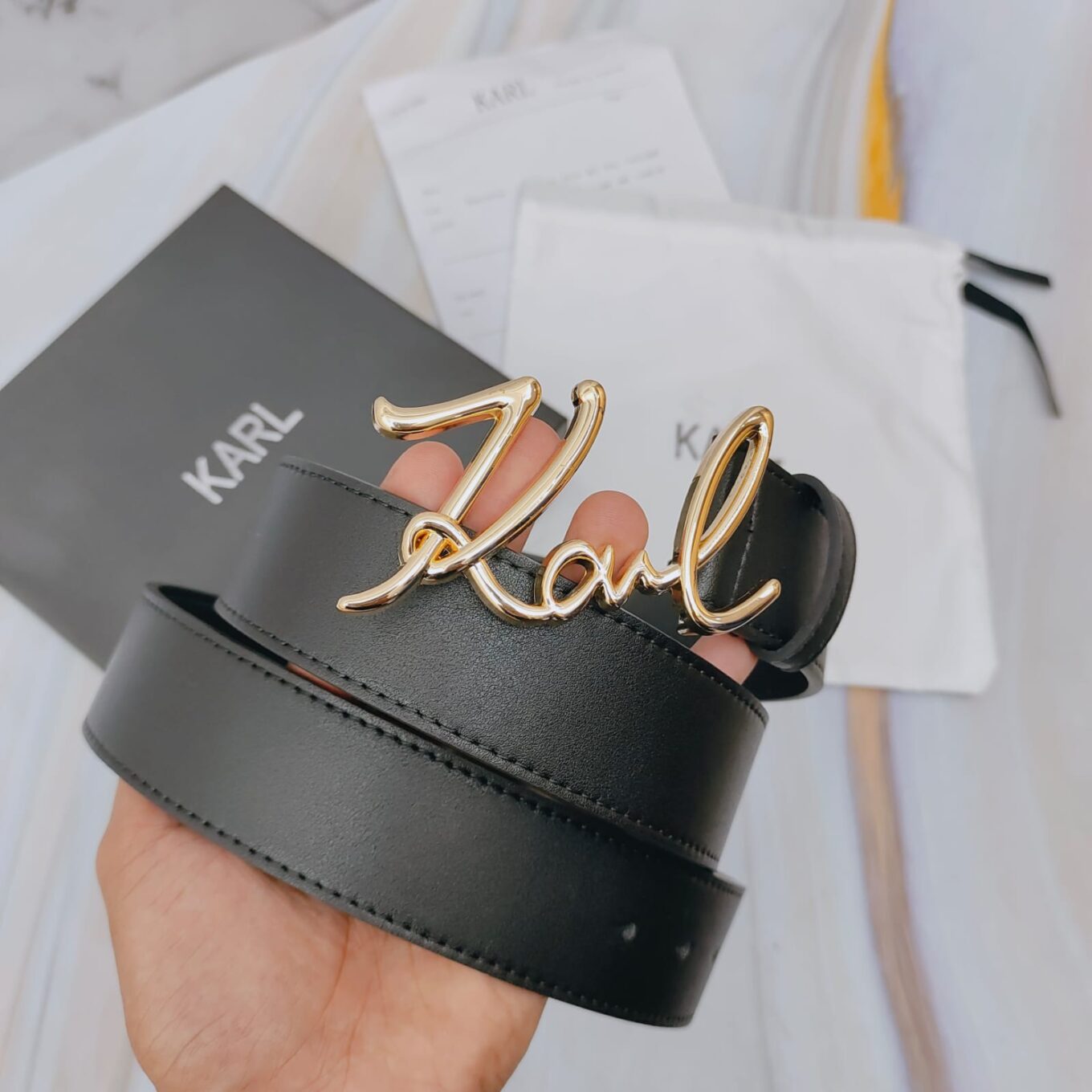 Karl Lagerfeld Black Ladies Belt