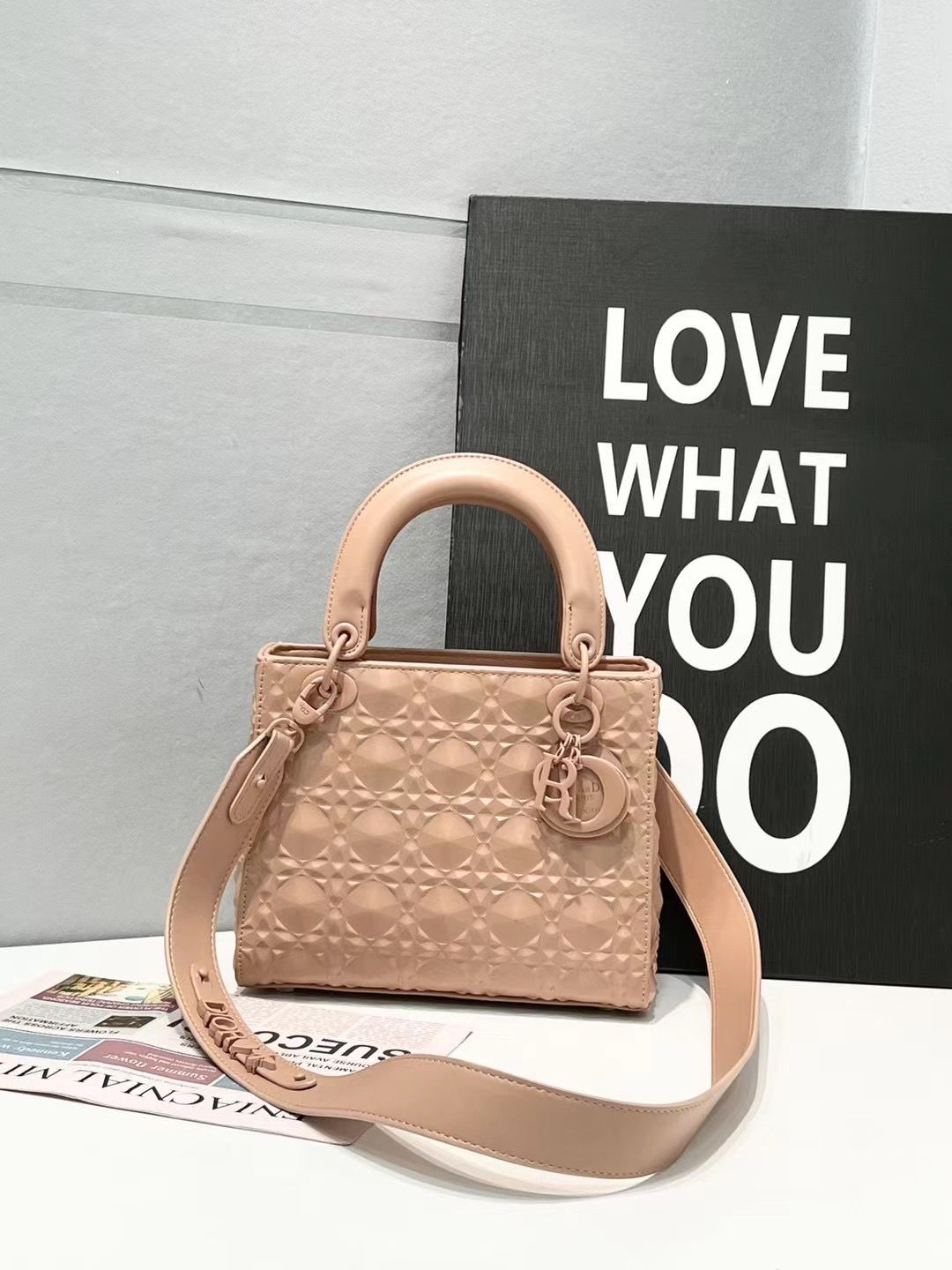 IMG-20230303-WA0001 Lady Dior Pink Cannage Diamond Motif Handbag (With Box)