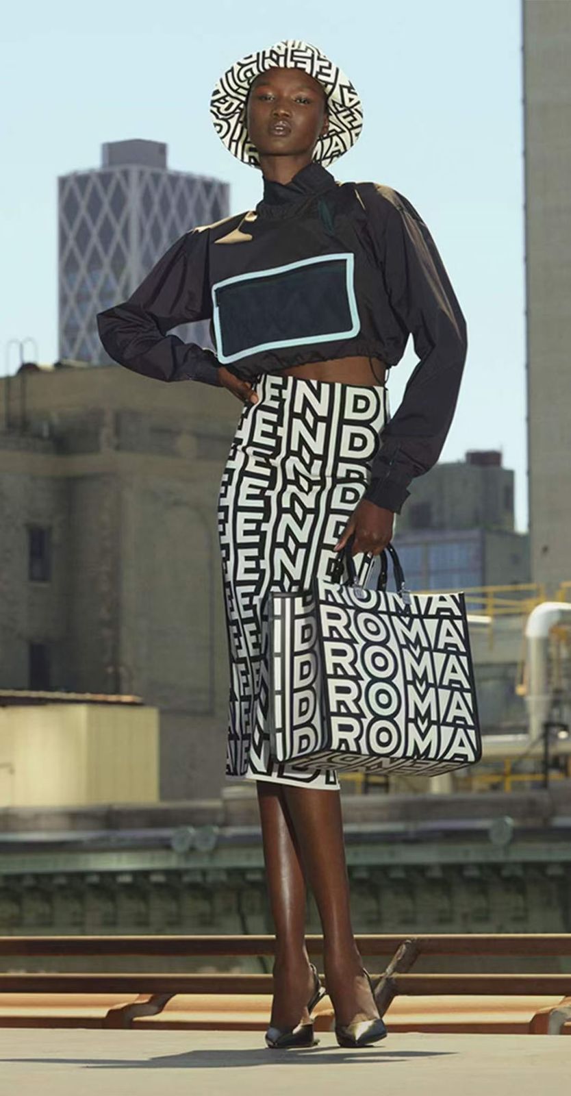 Fendi Roma Sunshine White Monogram Tote