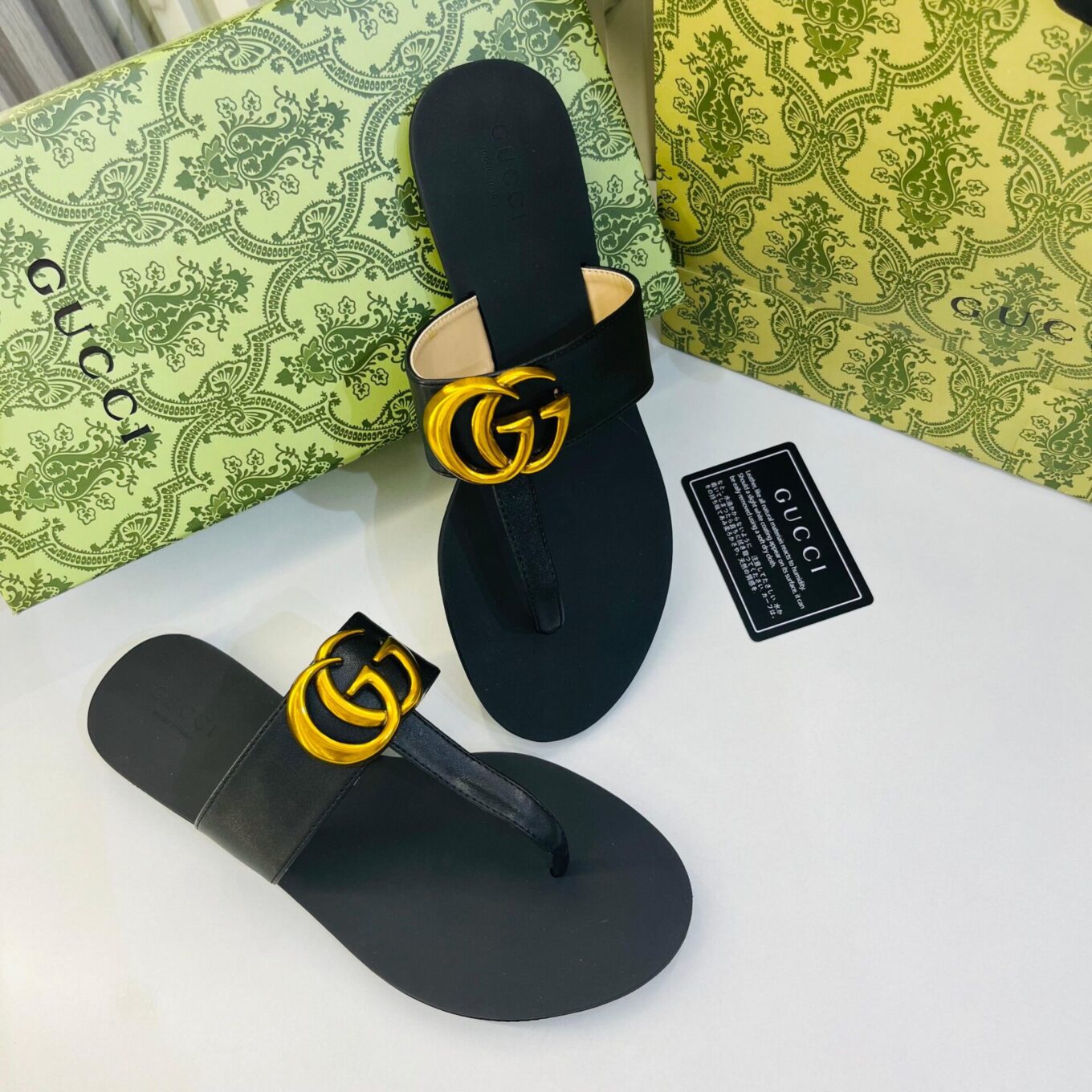 WhatsApp Image 2024-12-02 at 3.19.10 PM (1) Gucci Black GG Thong Slide