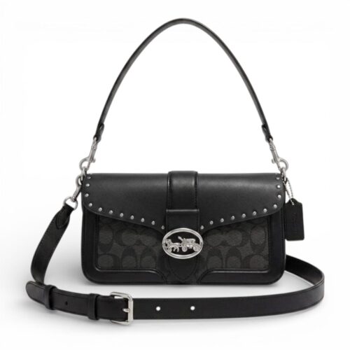 WhatsApp Image 2026-04-18 at 4.56.32 PM Coach Georgie Black Shoulder Bag (With Box)