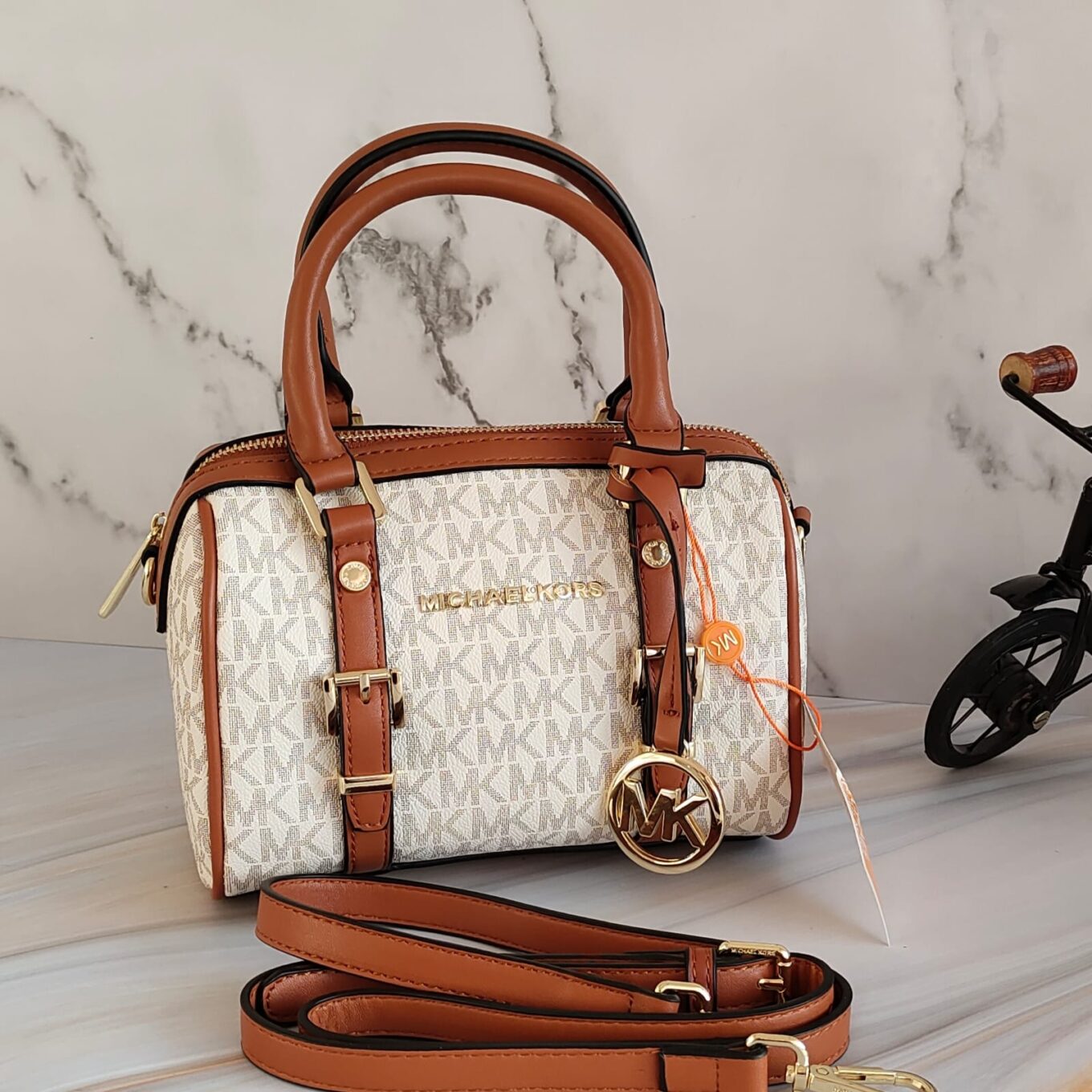 Michael Kors White Small Speedy Bag(With Box)