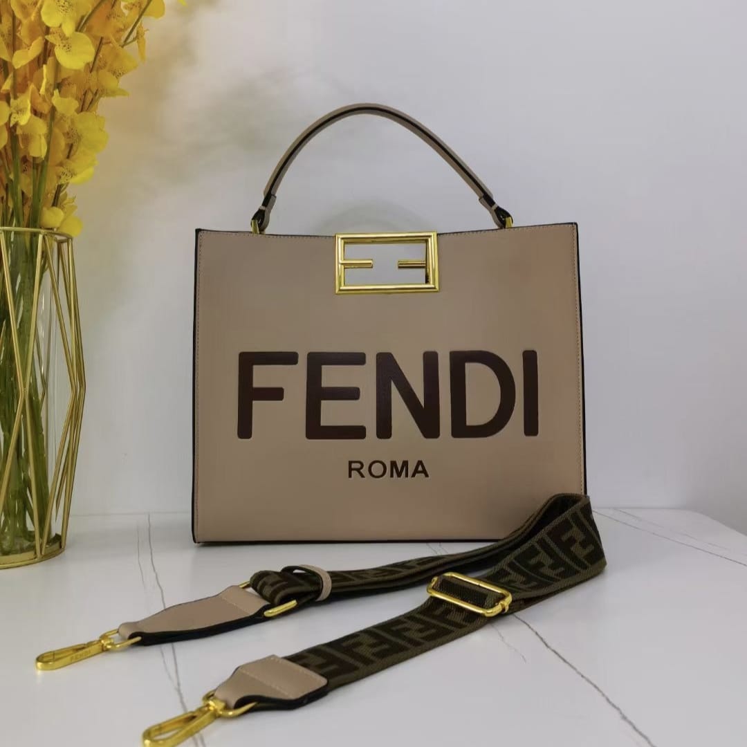 Buy FENDI Roma Way Khaki Tote Bag - Online