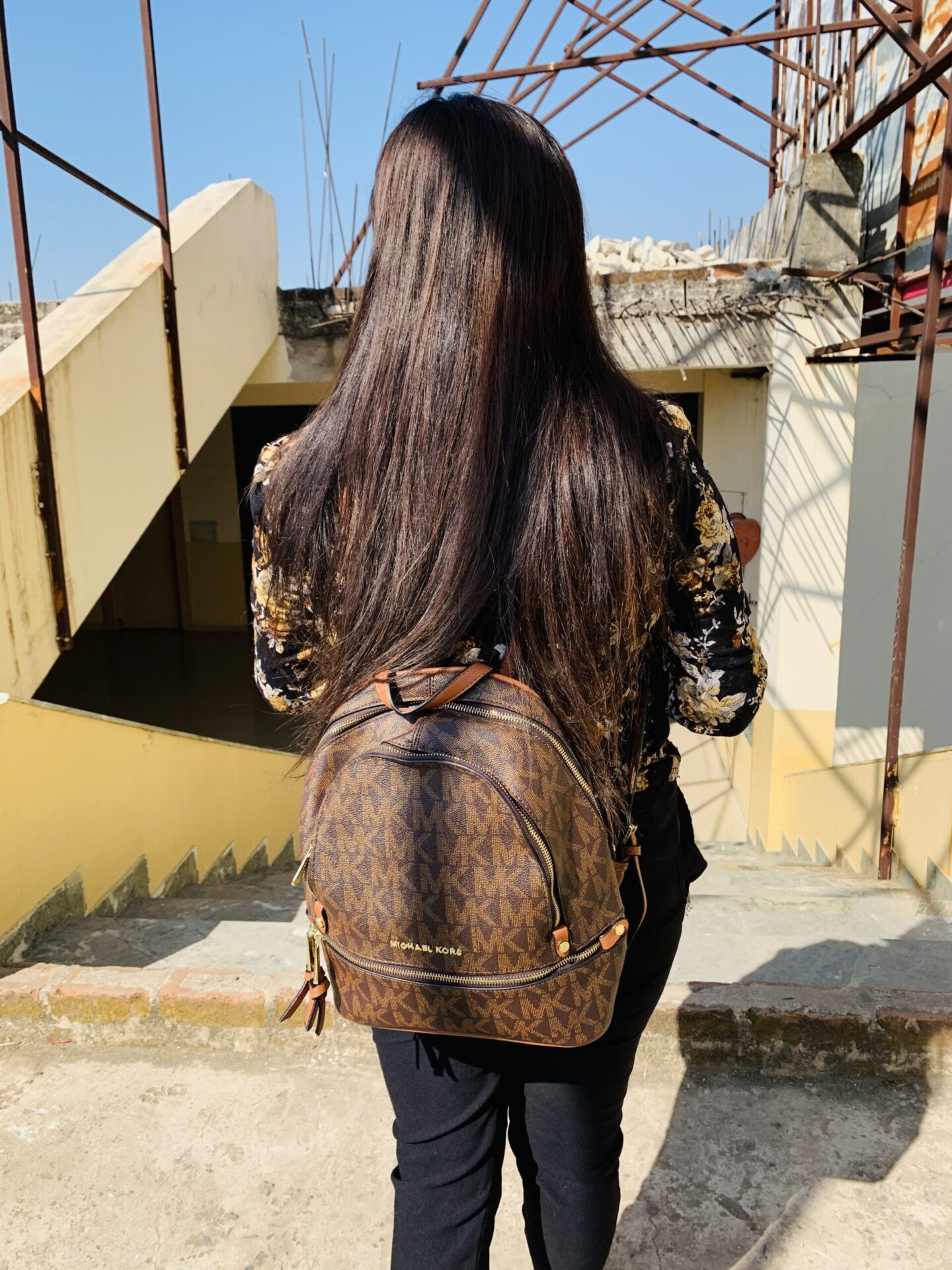 Michael Kors Rhea Coffee Backpack photo review