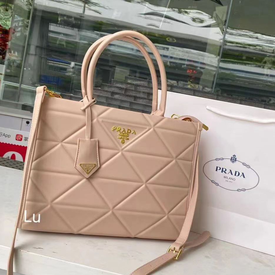 PRADA SYMBOLE MEDIUM SIZED PINK COLOR TOTE BAG