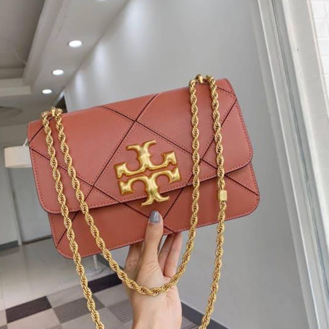 Tory Burch Eleanor Brown  Diamond Cut Sling Bag (With Box)