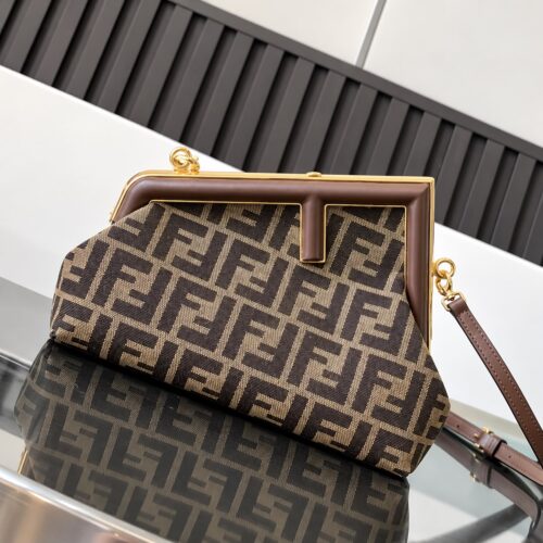 Fendi First Coffee Clutch Premium Sling Bag (With Box)
