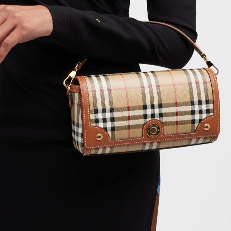 WhatsApp Image 2023-06-21 at 21.17.41 Burberry Note Small Check Brown Top Handle Bag (With Box)