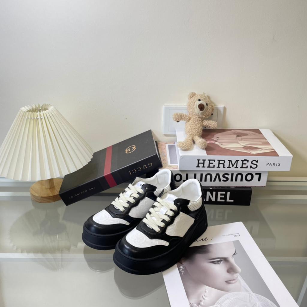 Gucci Gg Embossed Black and White Sneaker for Men