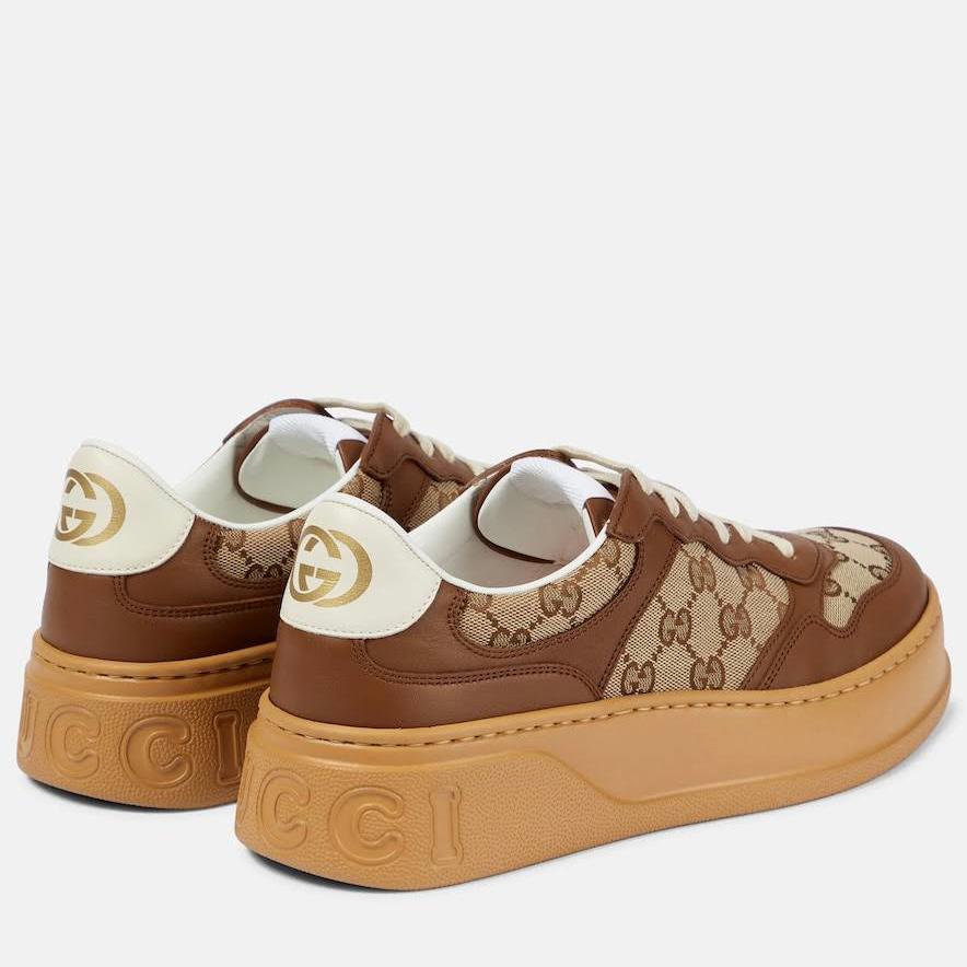 GUCCI GG LEATHER CANVAS SNEAKER FOR MEN