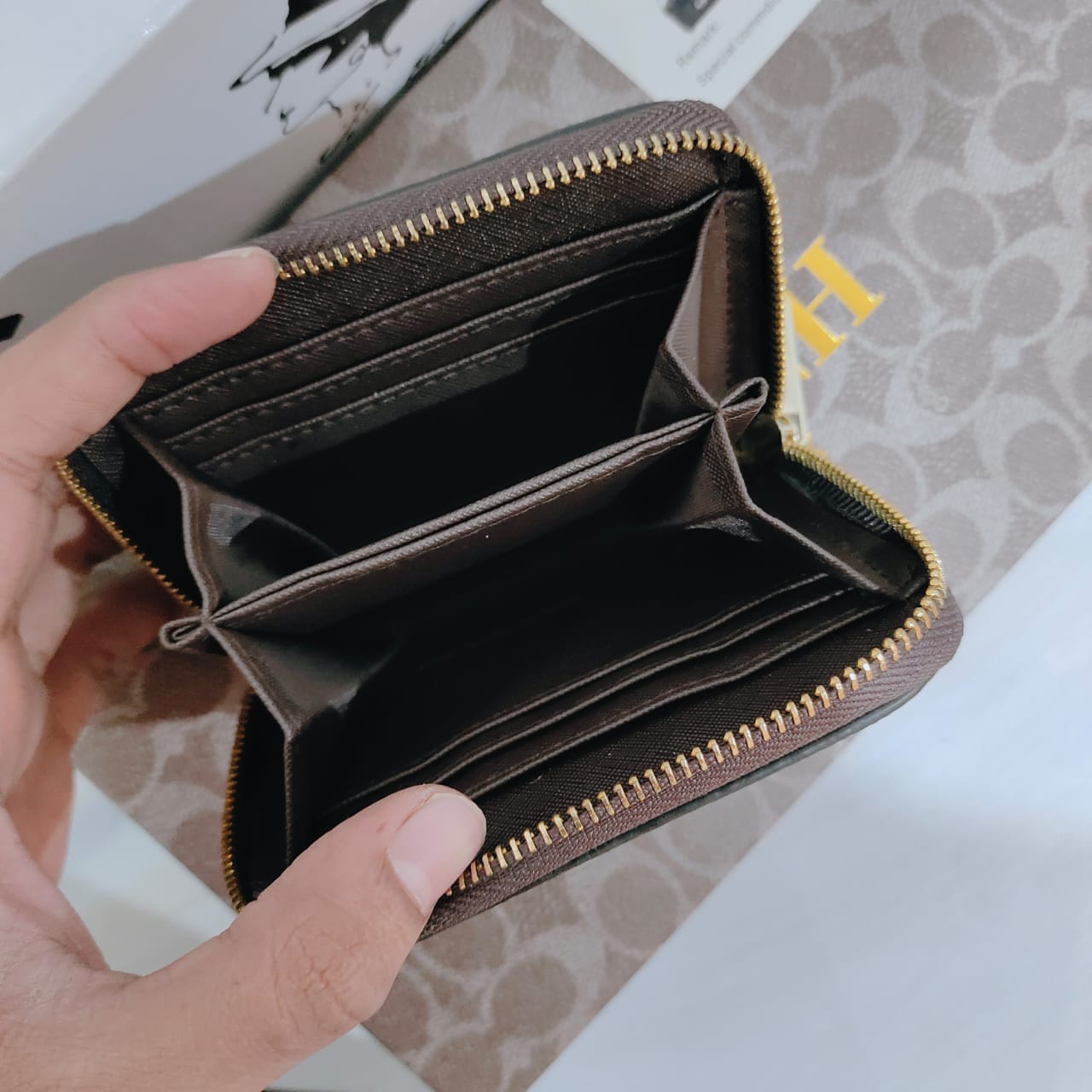 Coach Flower Half Zipper Wallet