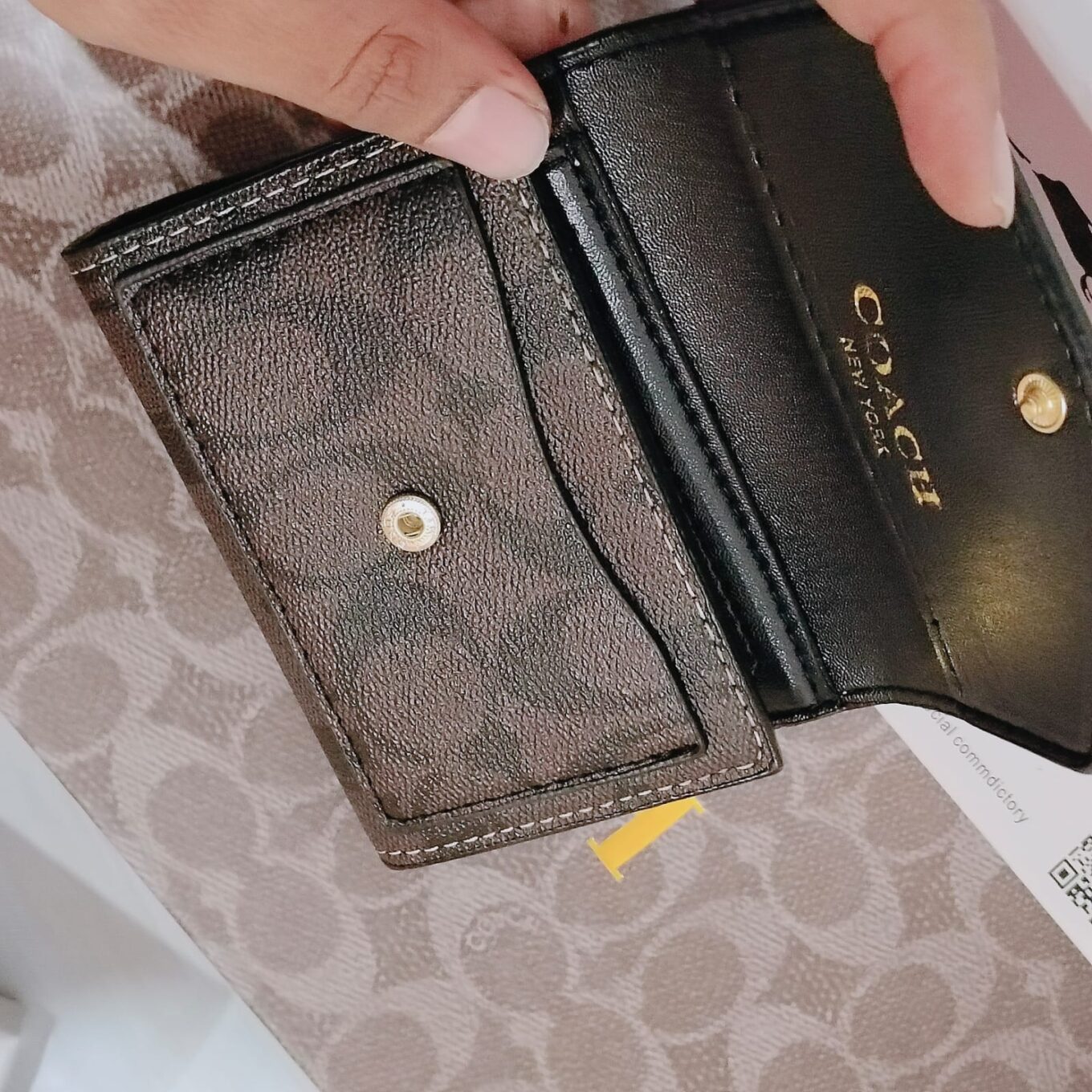 Coach Pink / Coffee 3 Fold Half Wallet