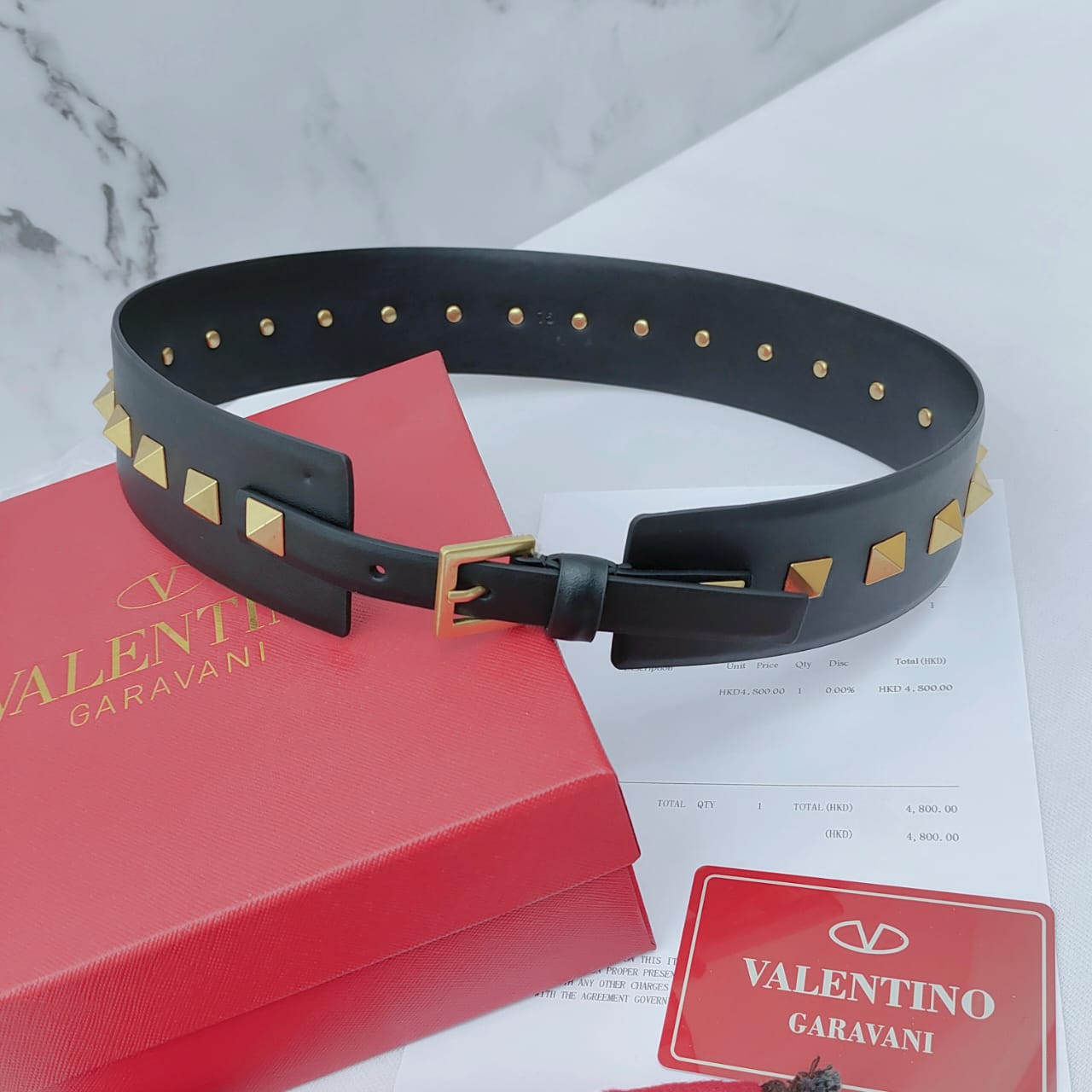 Valentinos Studded Black Color Womens Belt