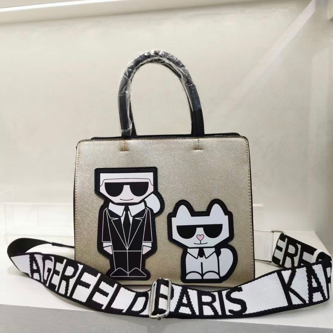 Karl Lagerfeld Maybelle Golden Satchel Handbag