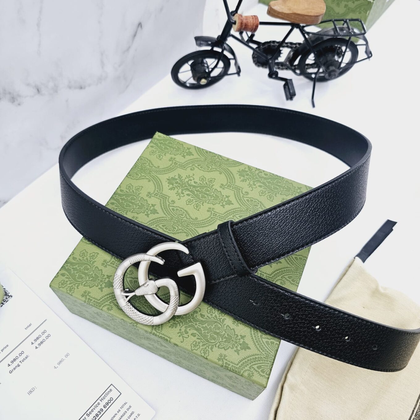 Gucci GG Silver Snake Men's Belt