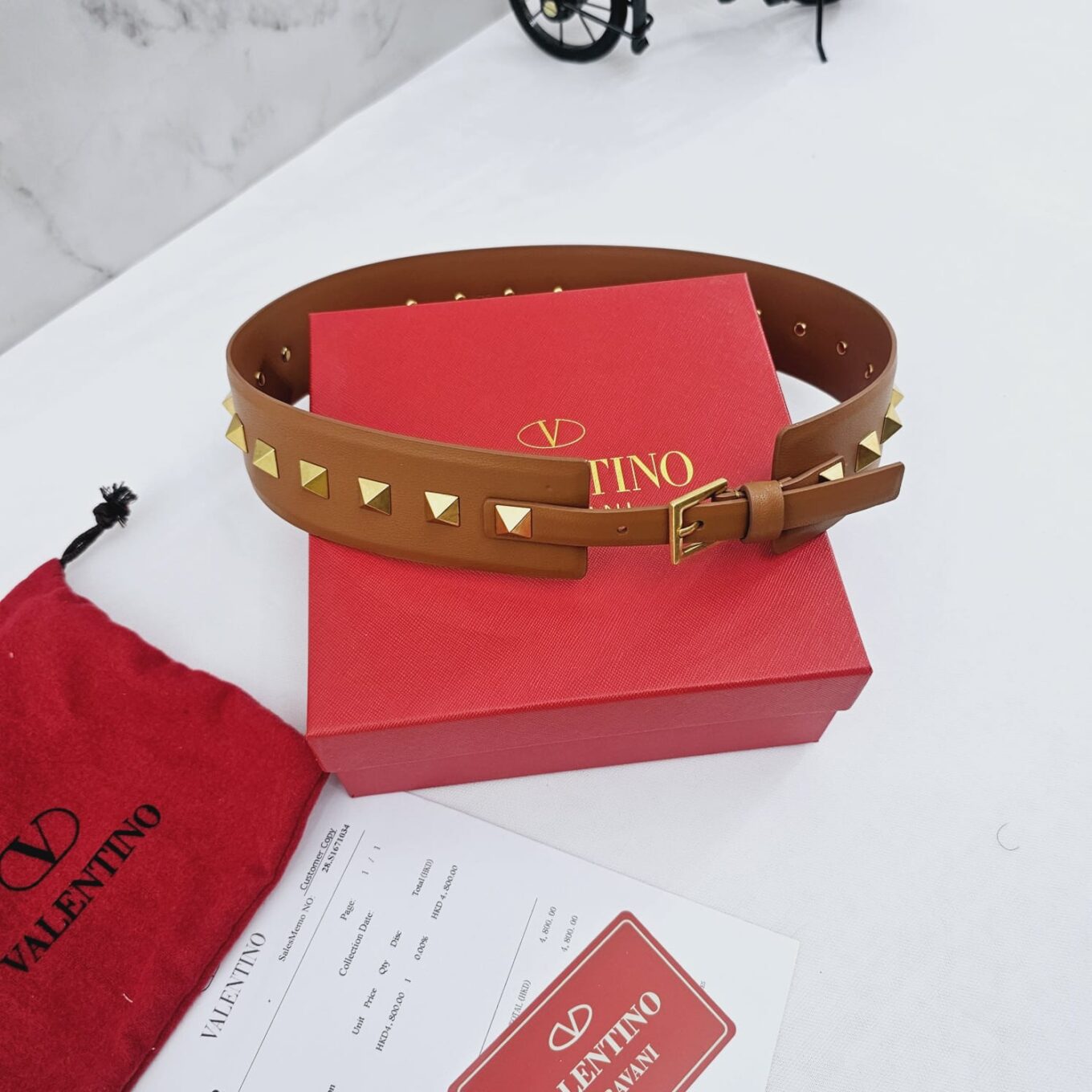 Valentino Studded Khaki Color Women's Belt