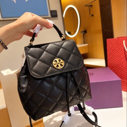 Tory Burch Willa Black Small Backpack (With Box)