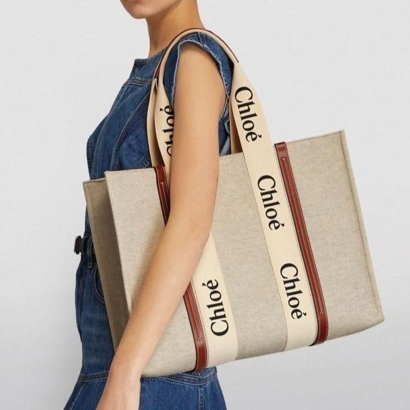 Chloe Woody Canvas Large Tote