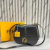 Fendi C’mon Black Croco Medium Satchel Purse (With Box)