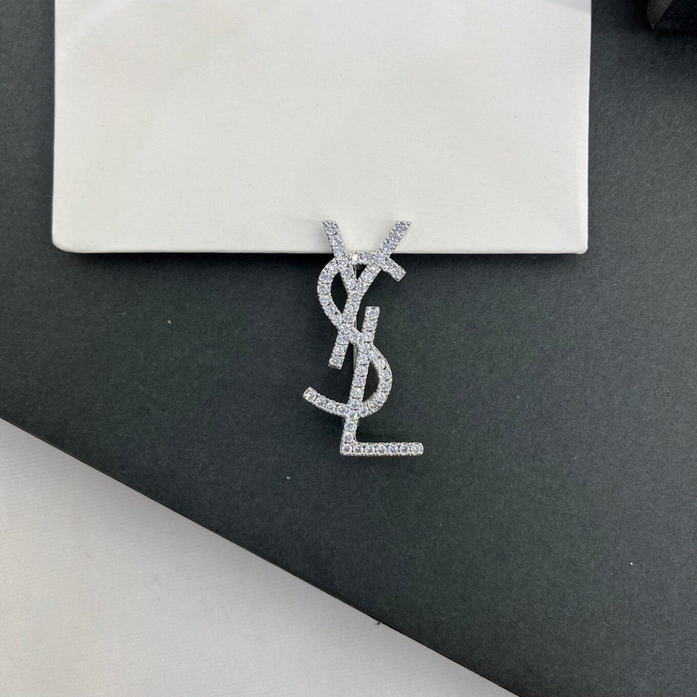 YSL Diamond Studded Brooch