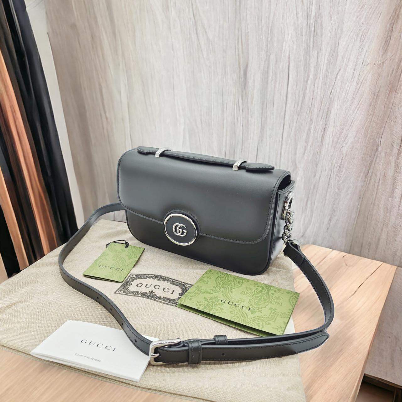 Gucci GG Black Petite Mini Shoulder Bag (With Box)