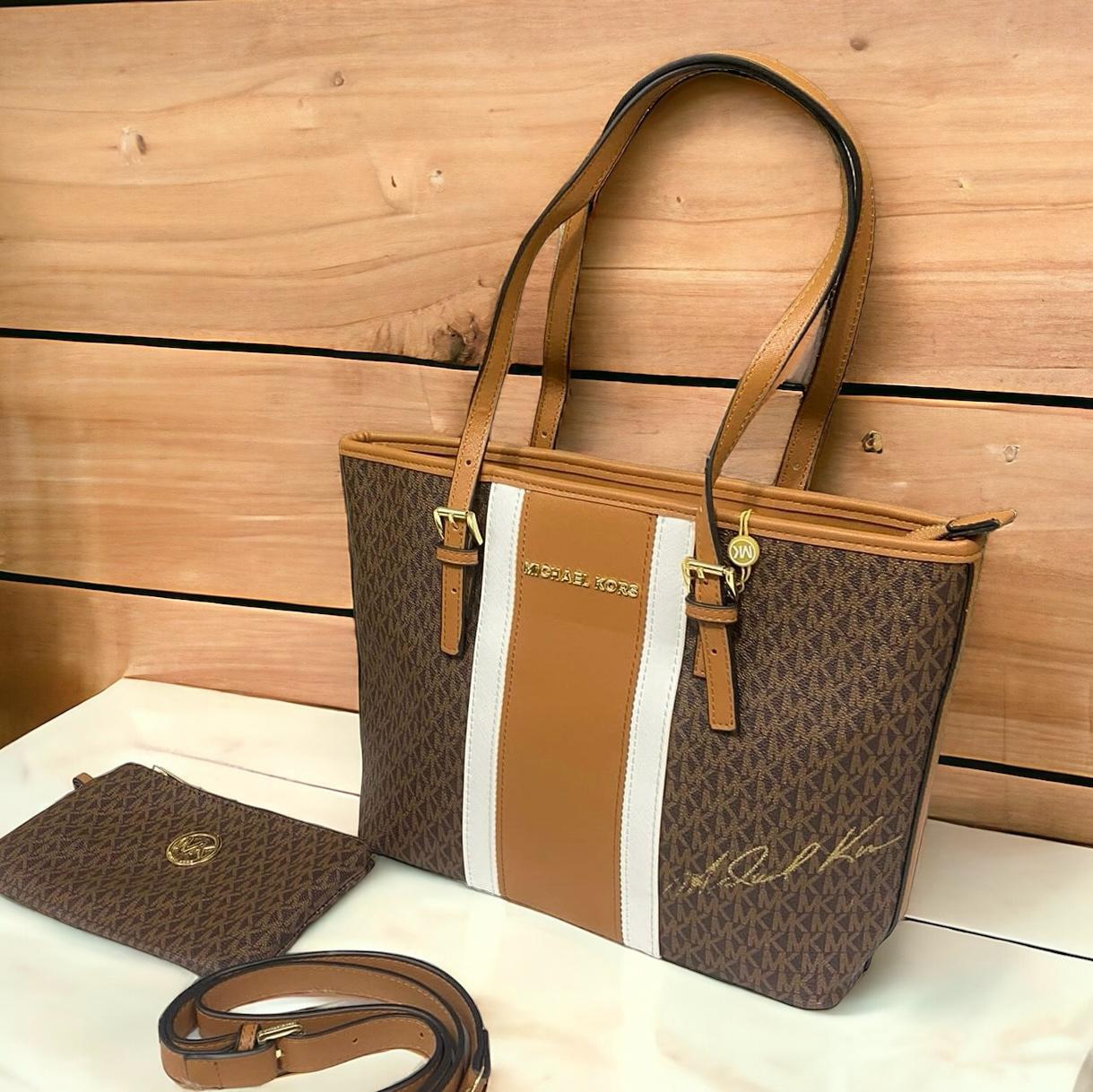 Michael Kors Coffee Jetset Signature Tote Bag