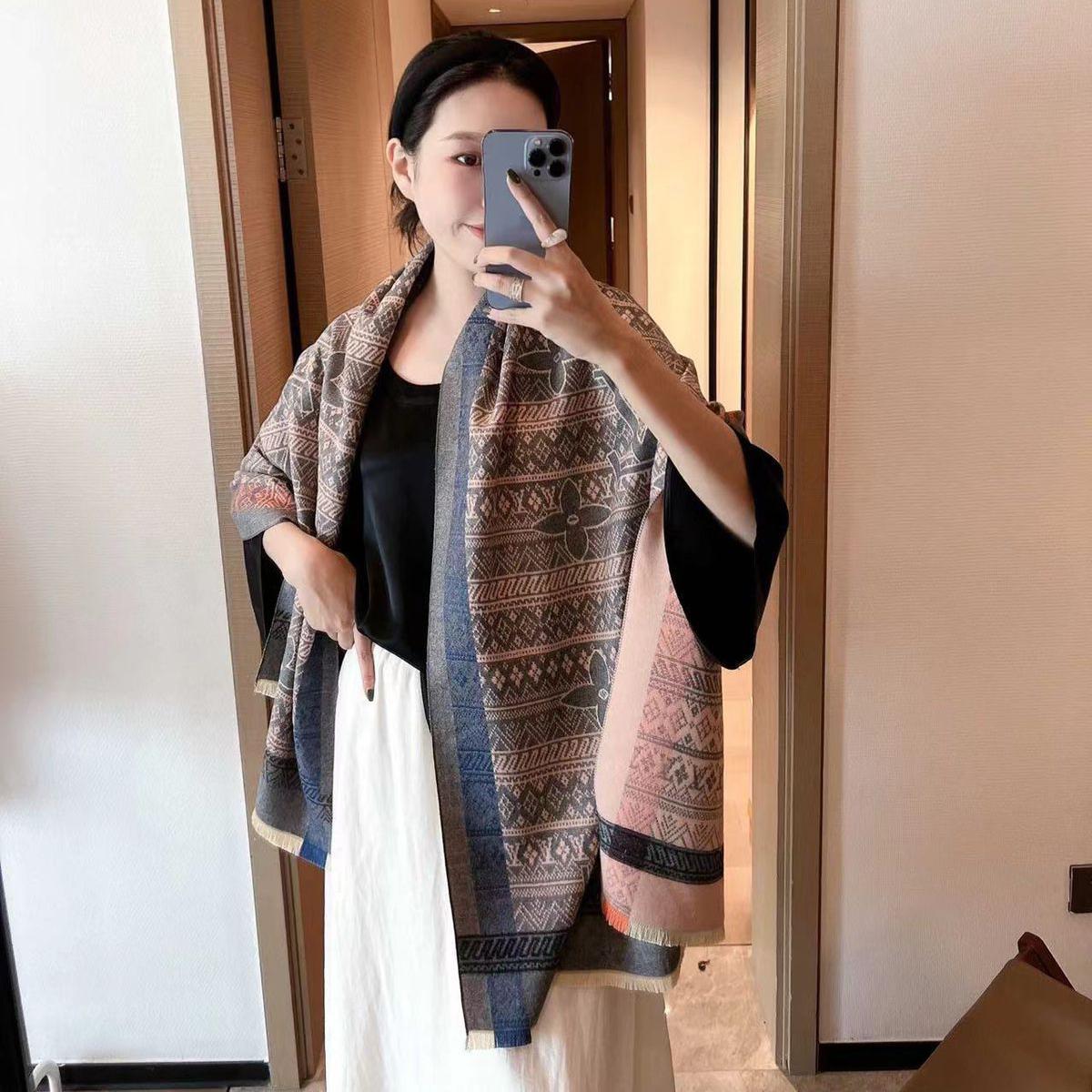 Louis Vuitton Pink Monogram Full Warm Stole