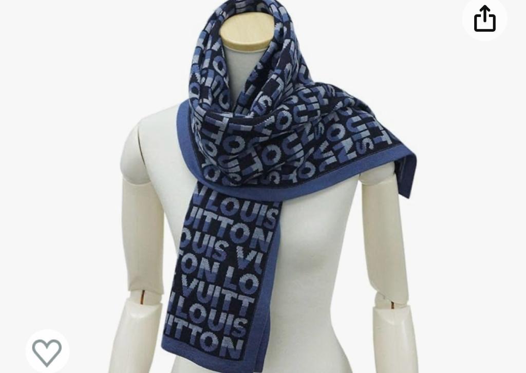 Louis Vuitton Blue Monogram Unisex Muffler