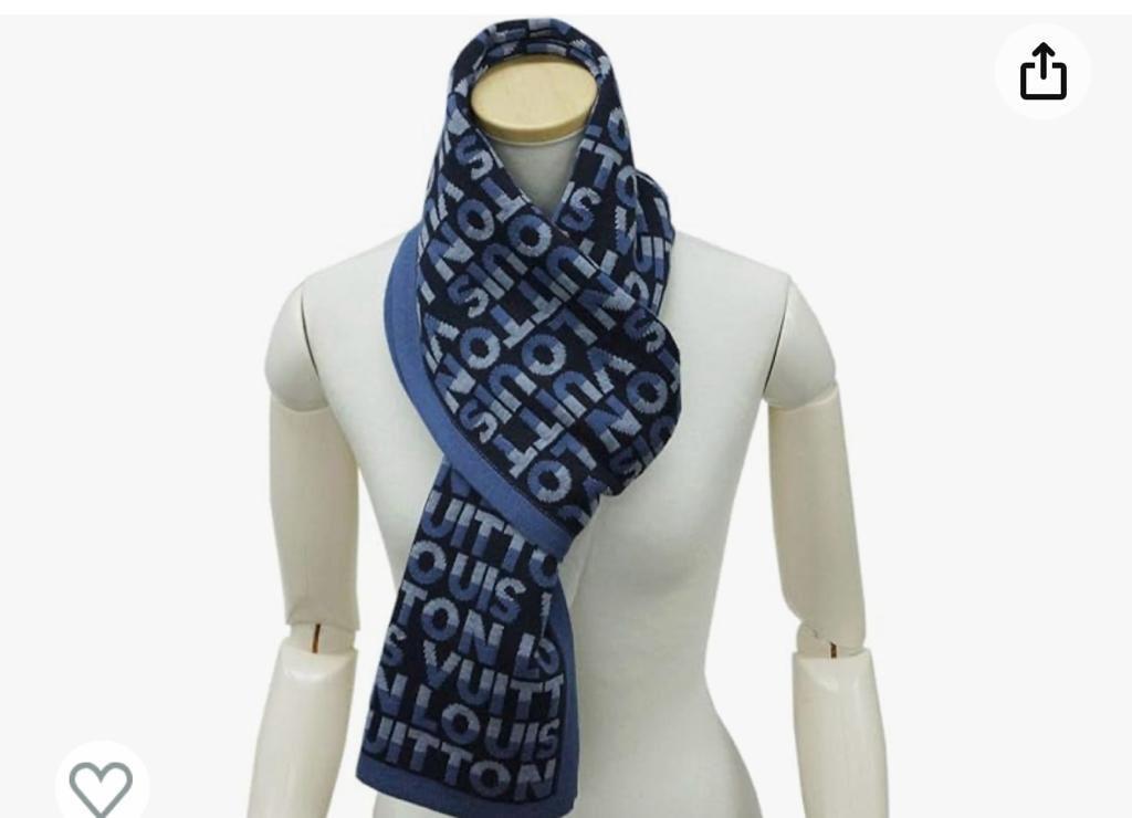 Louis Vuitton Blue Monogram Unisex Muffler