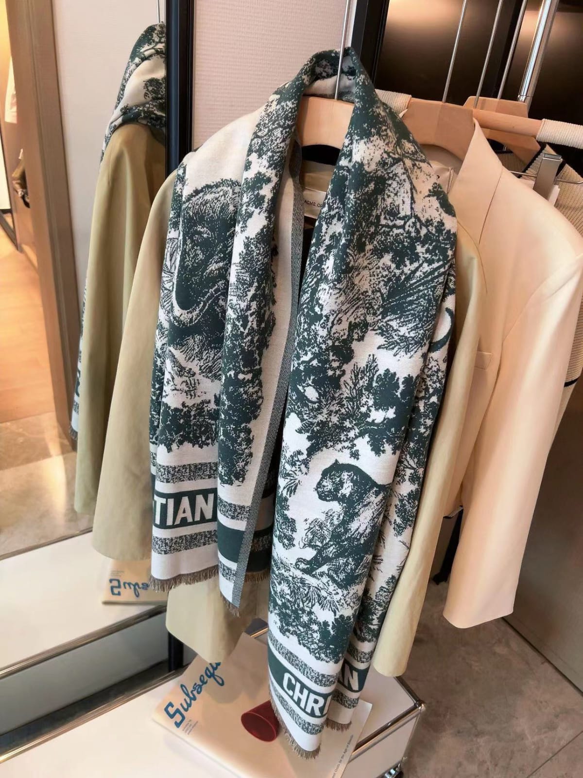 Dior Wollen Green Colour Stole (With Box)