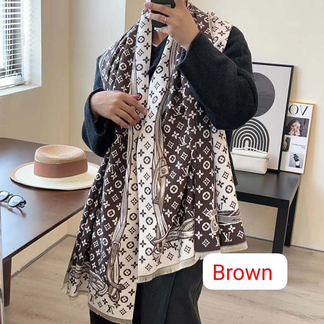 Louis Vuitton Wollen Brown colour Stole (With Box)