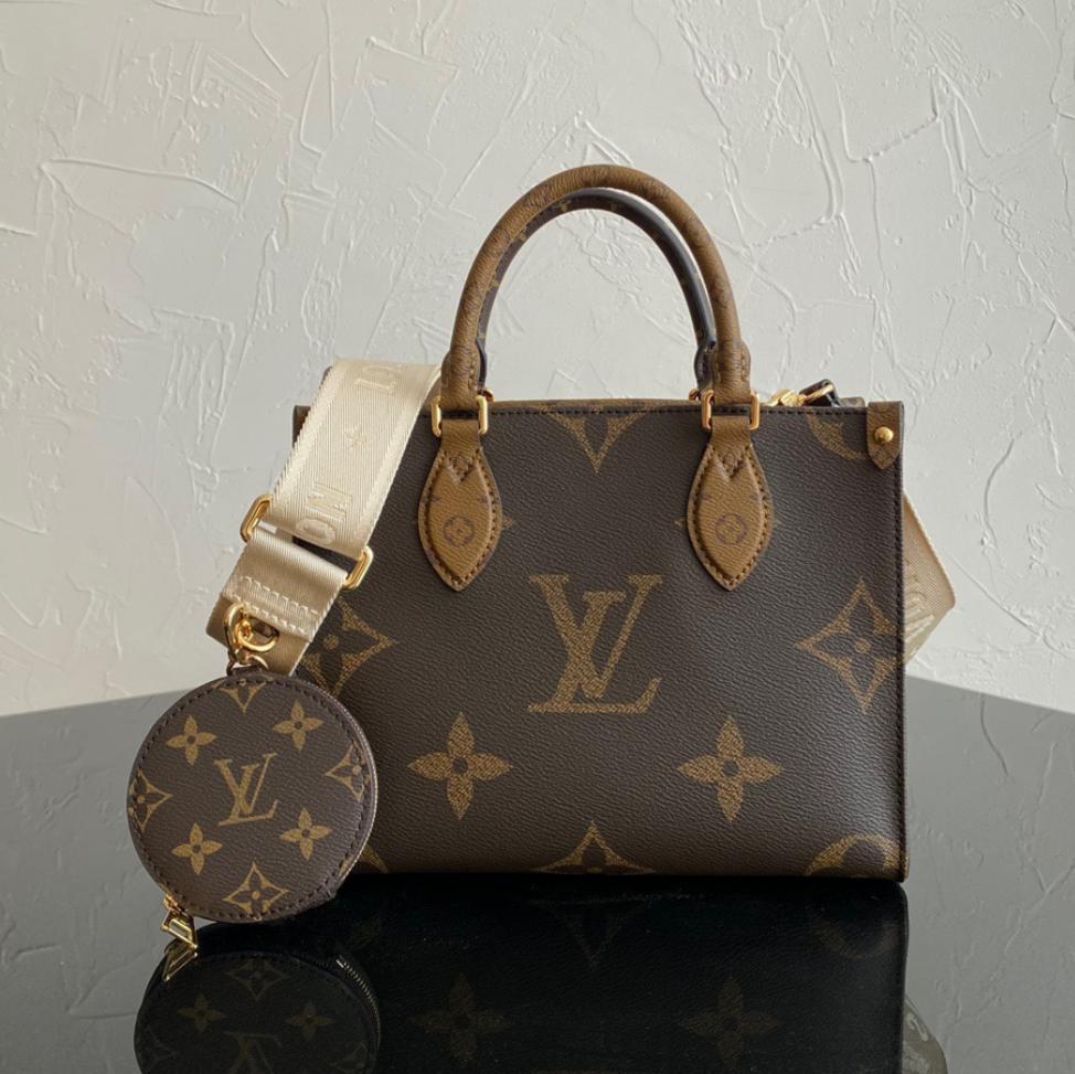 Louis Vuitton On The Go PM Coffee Premium Quality Tote Bag (With Double Box Packaging)