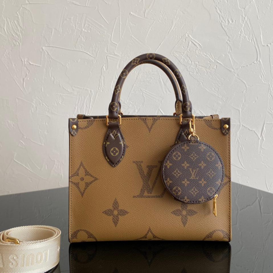 Louis Vuitton On The Go PM Coffee Premium Quality Tote Bag (With Double Box Packaging)