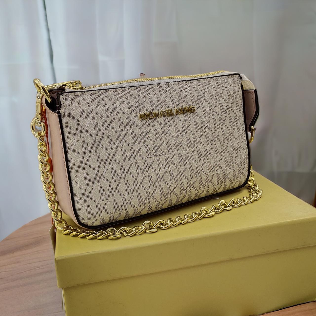 Michael Kors Beige Pink Jetset Shoulder Bag