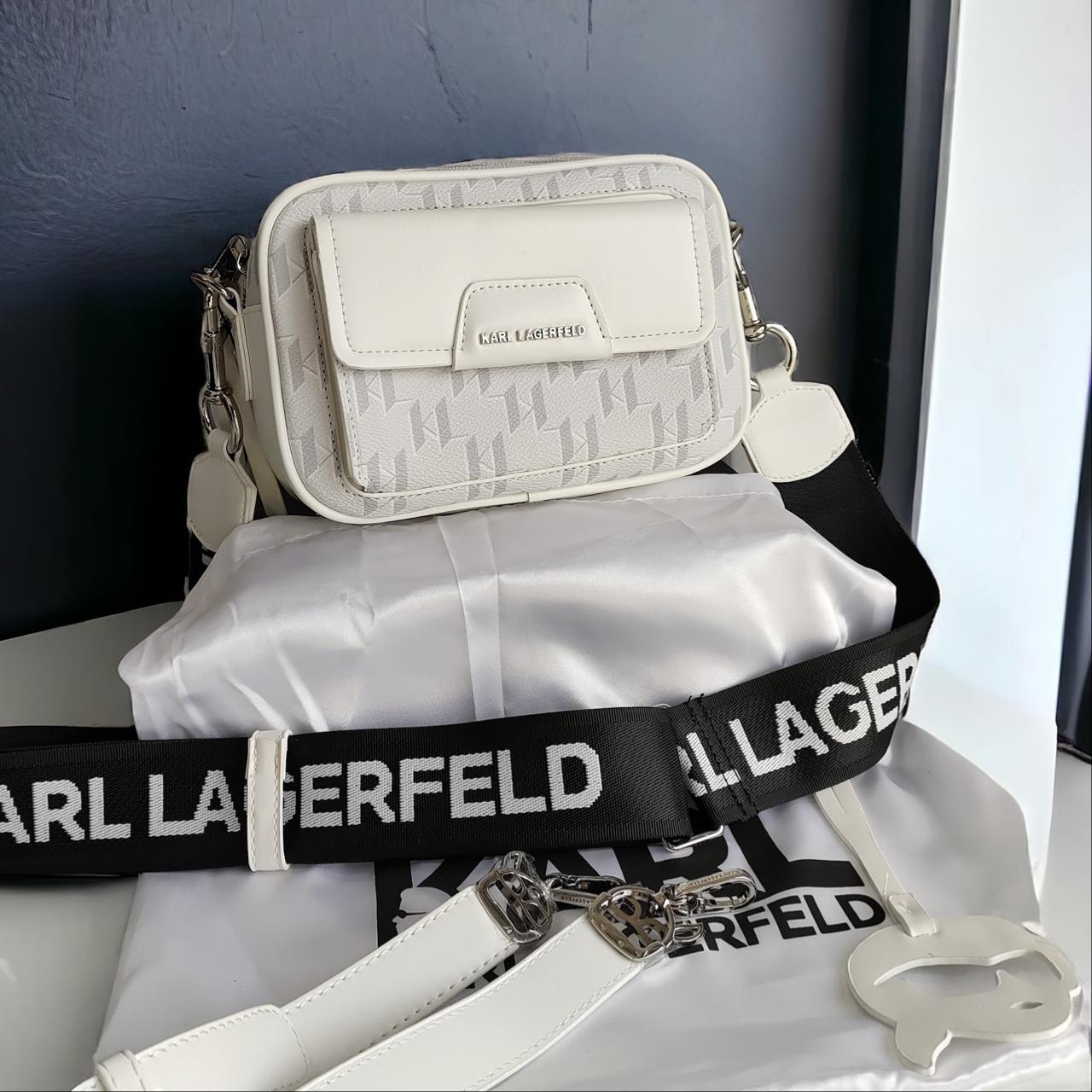 Karl Lagerfeld Iconic White Sling Bag (With Box)