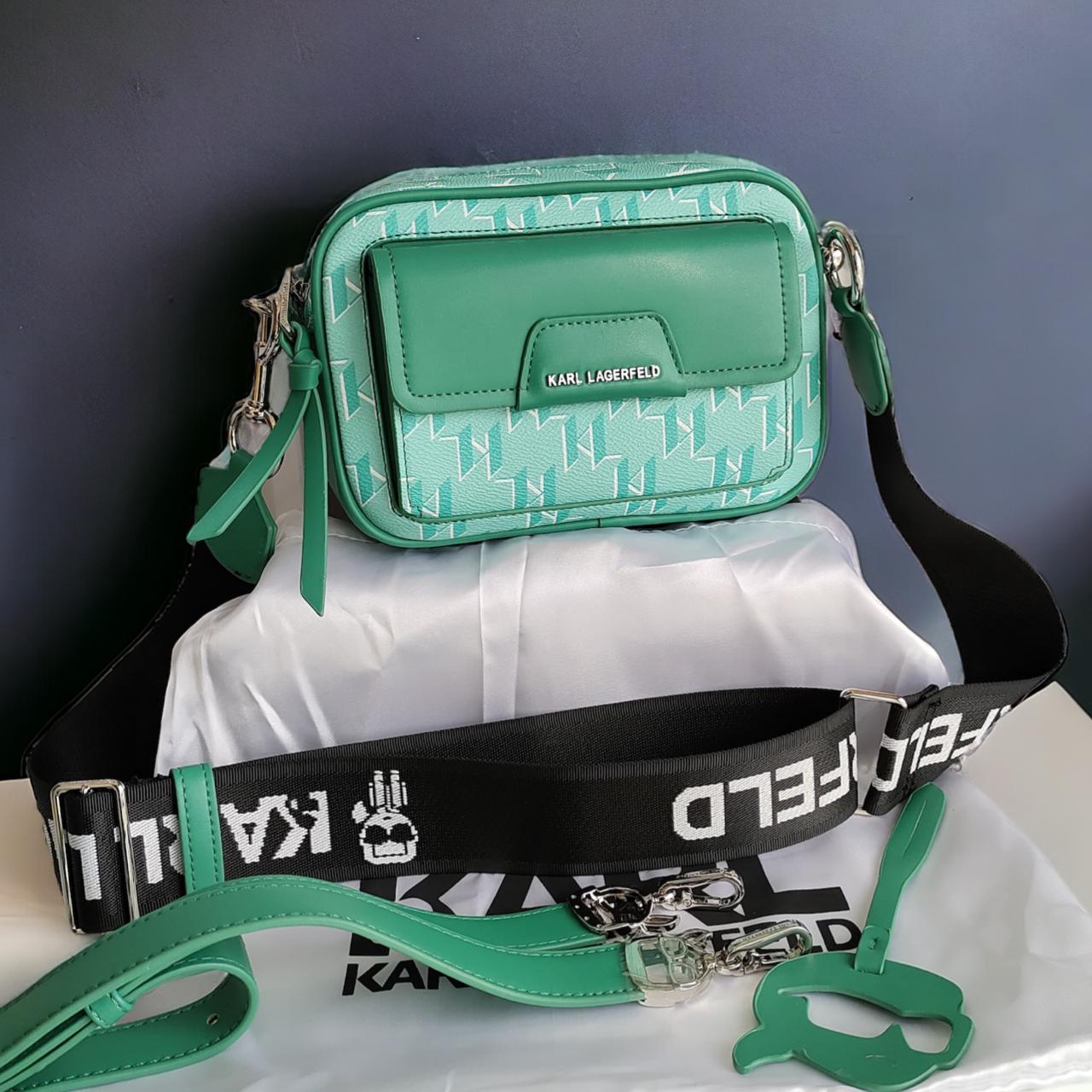 Karl Lagerfeld Iconic Green Sling Bag (With Box)