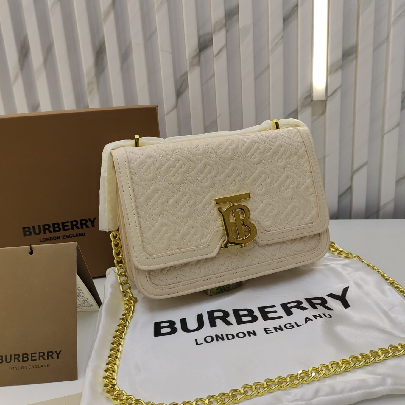 Burberry Light Pink TB Sling Bag (With Box )
