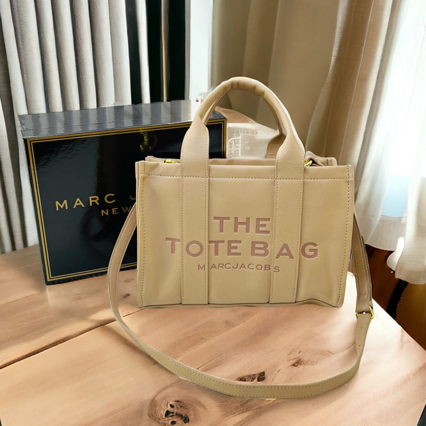 Marc Jacobs Camel Khaki Small The Tote Bag (With Box)