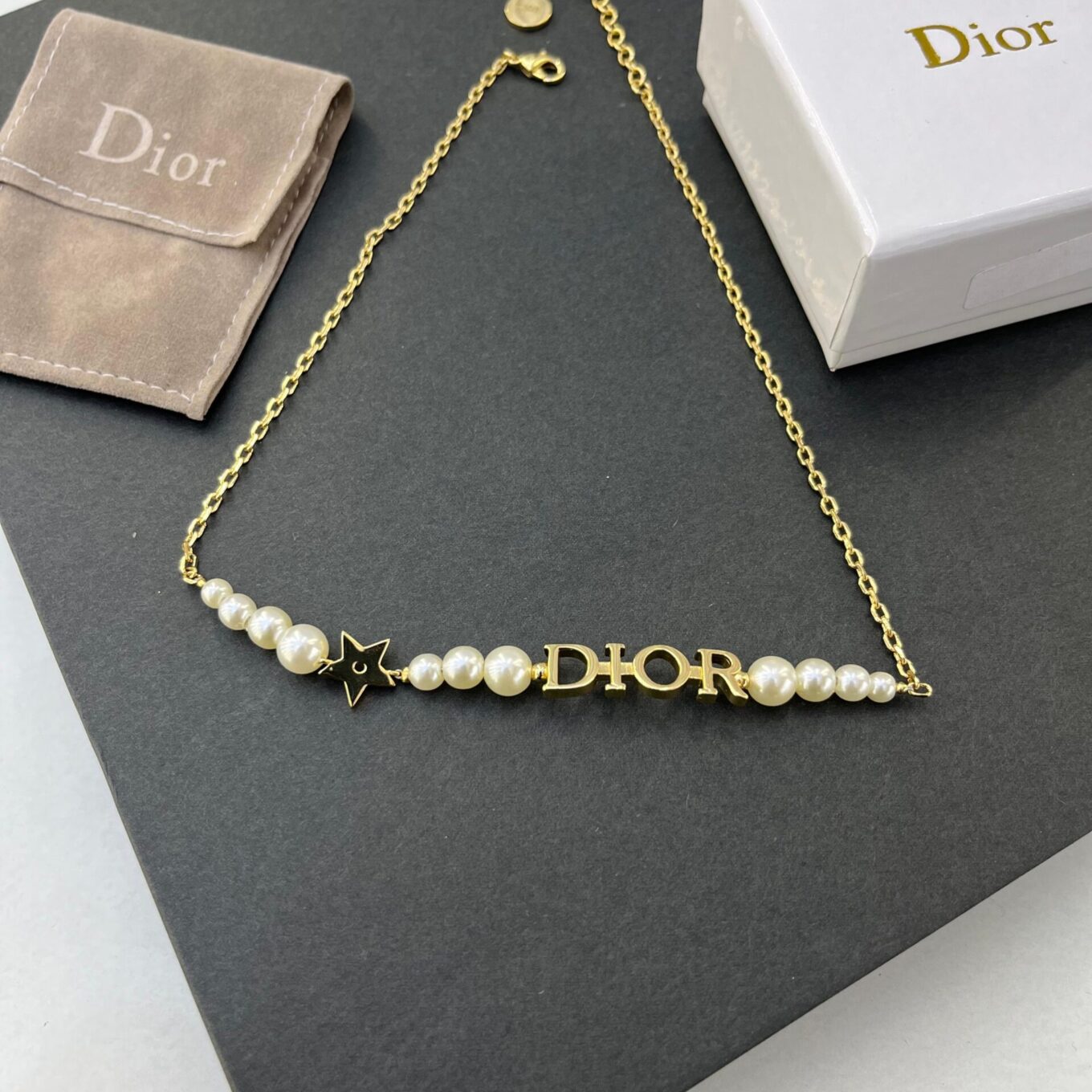 Christian Dior Pearl Chain Necklace