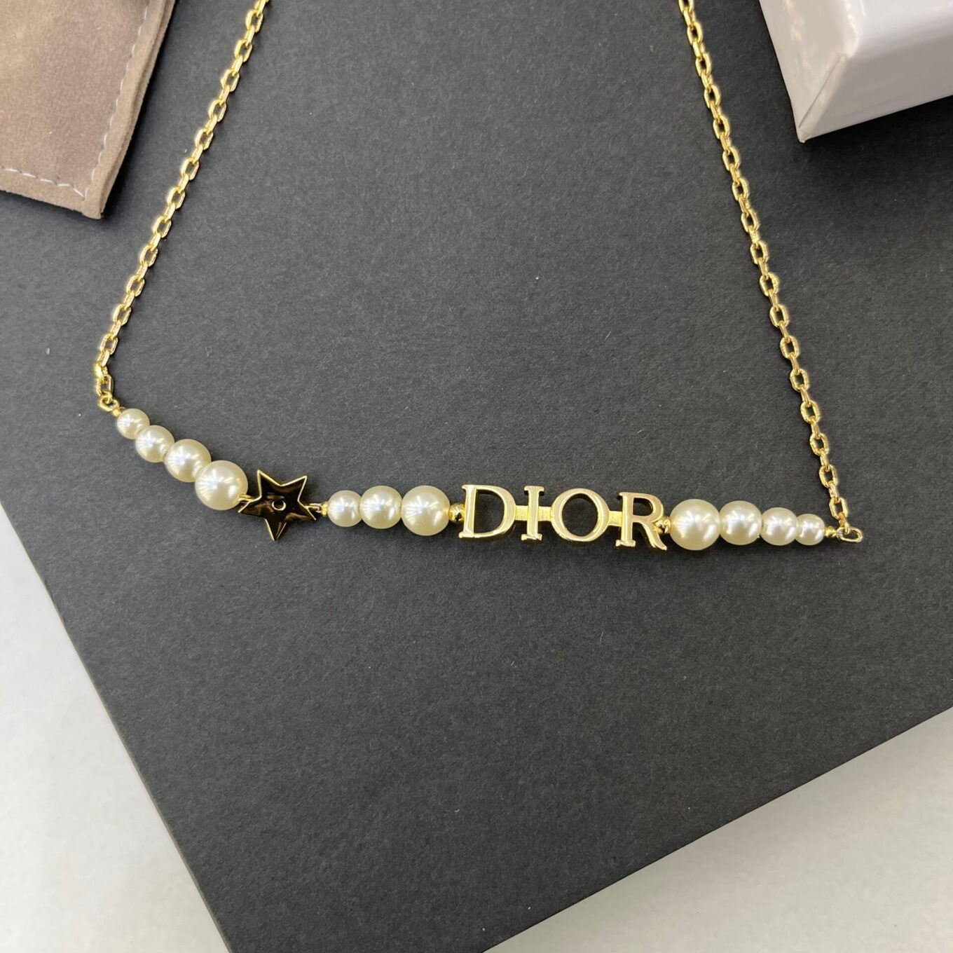 Christian Dior Pearl Chain Necklace