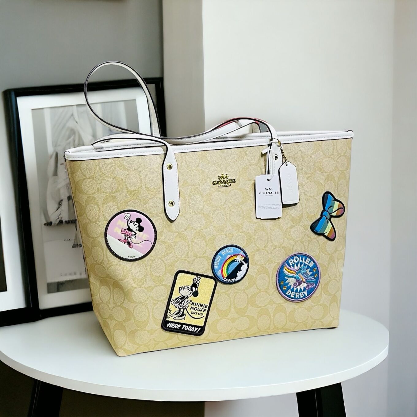 WhatsApp Image 2024-02-17 at 13.43.32_81d4e0eb Coach X Disney Apricot White City Premium Quality Tote (With Box)