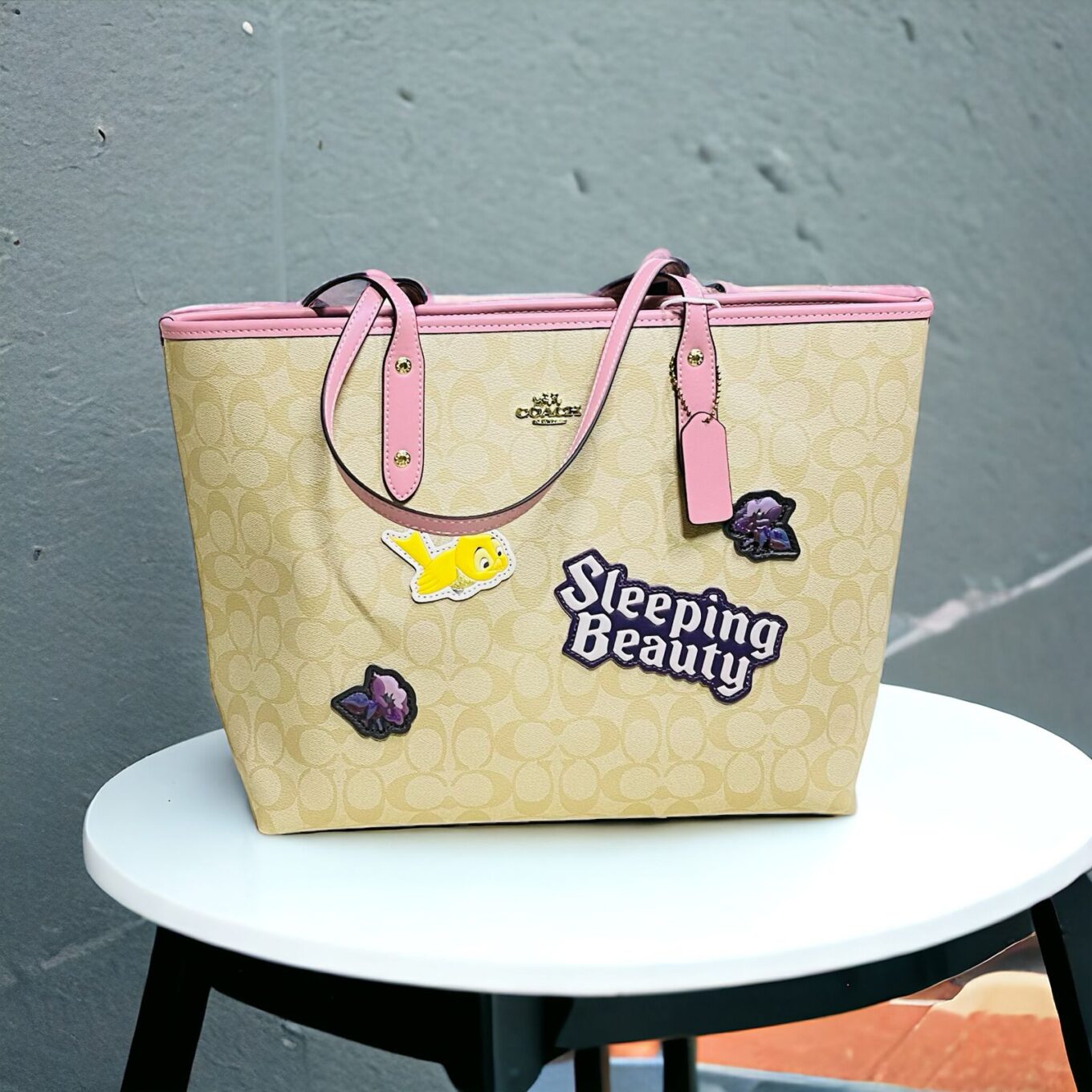 WhatsApp Image 2024-02-17 at 14.00.10_b905e2d3 Coach X Disney Apricot Pink City Premium Quality Tote (With Box)