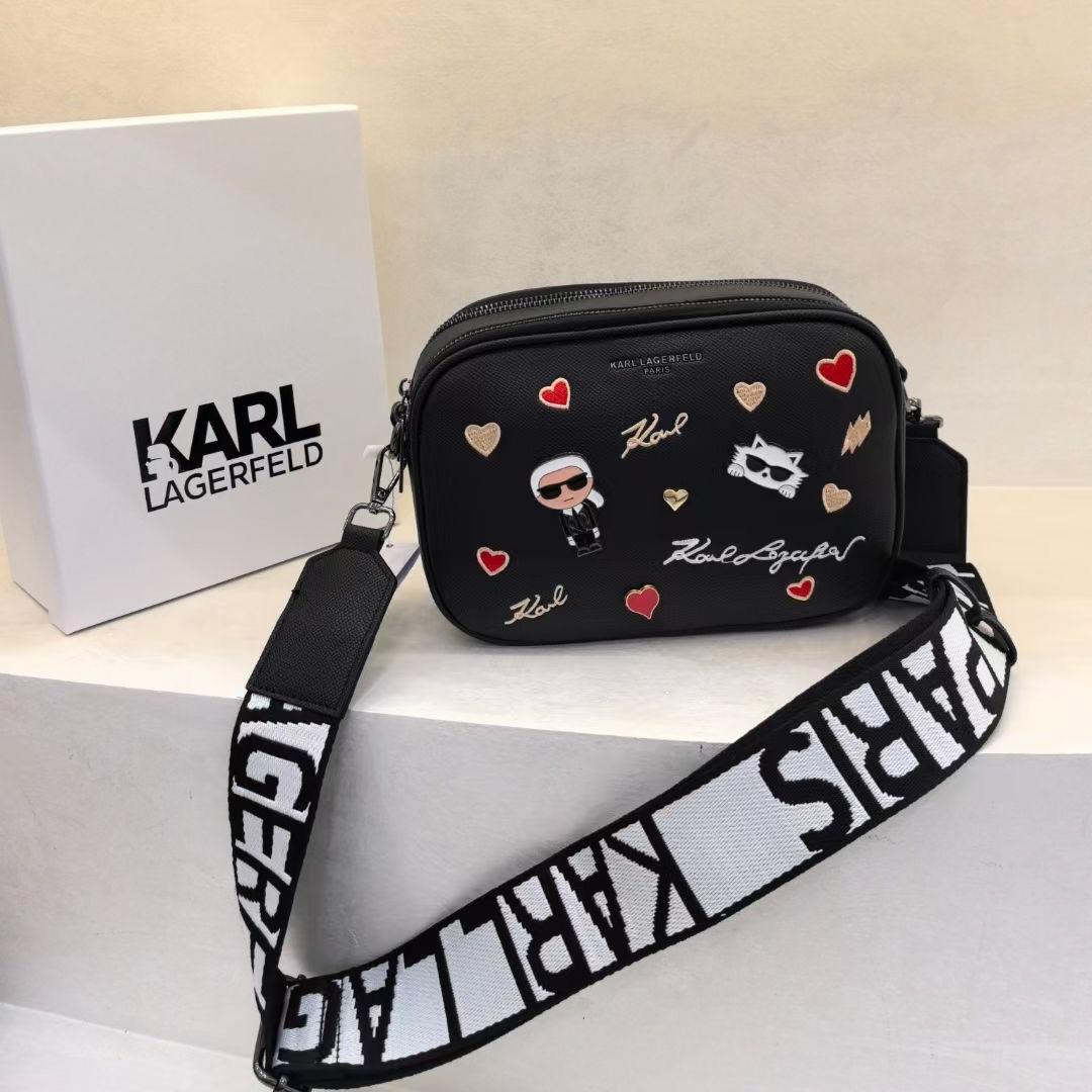 Karl Legarfeld Paris Maybelle Black Crossbody Sling Bag (With Box)