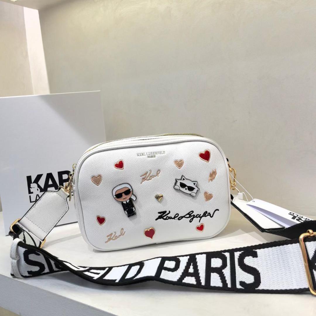 Karl Legarfeld Paris Maybelle White Crossbody Sling Bag (With Box)
