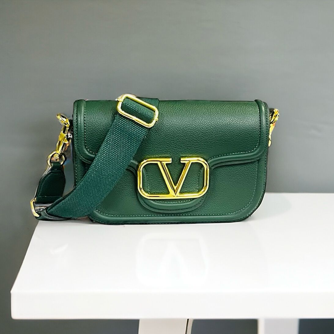 Valentino All Time Dark Green Shoulder Bag (With Box)