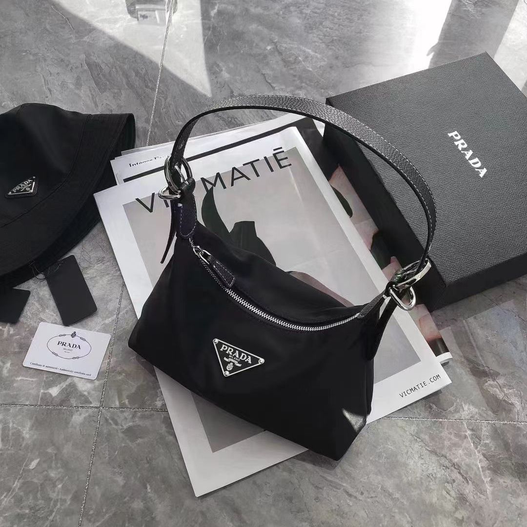 Prada Re Edition Nylon Black Sling Bag (With Box)