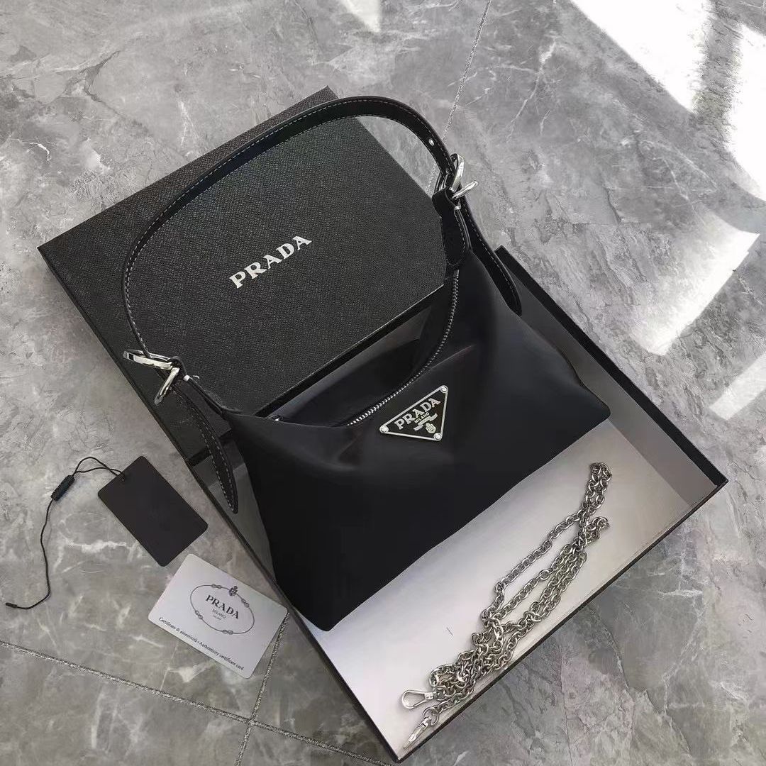 Prada Re Edition Nylon Black Sling Bag (With Box)