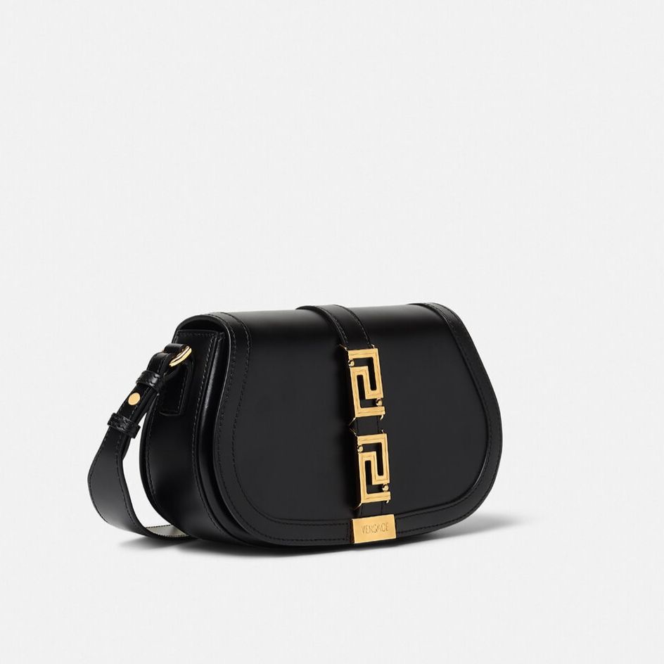 Versace Greca Goddess Black Shoulder Bag (With Box)