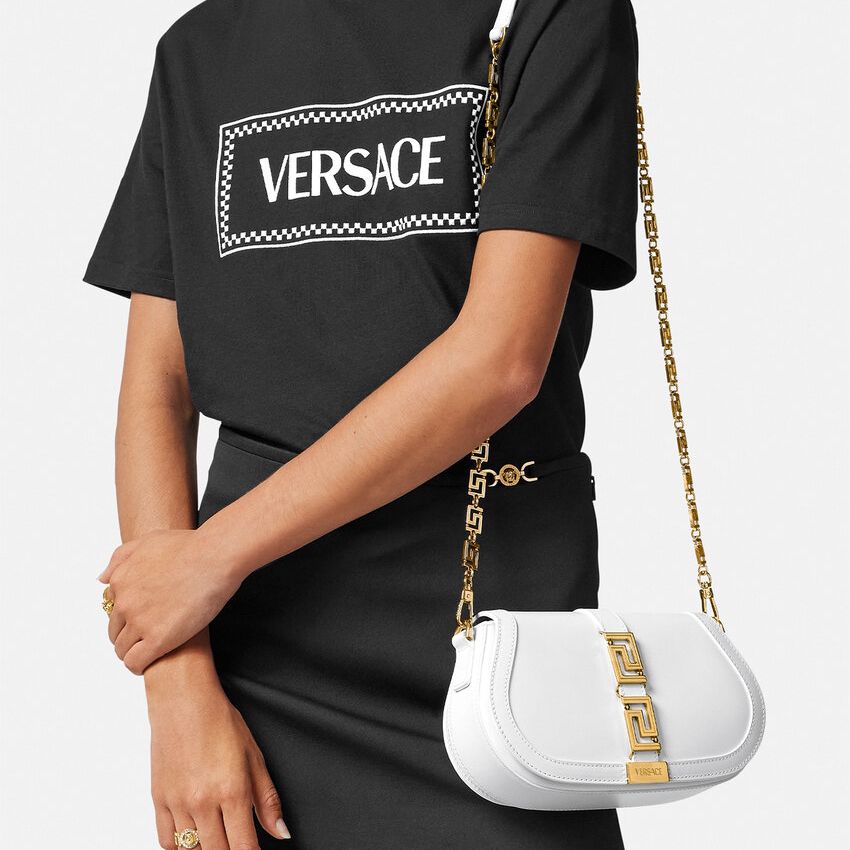 Versace Greca Goddess White Shoulder Bag (With Box)
