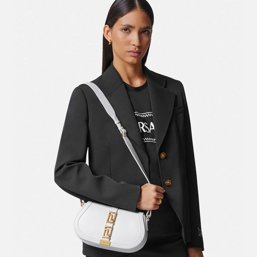 Versace Greca Goddess White Shoulder Bag (With Box)